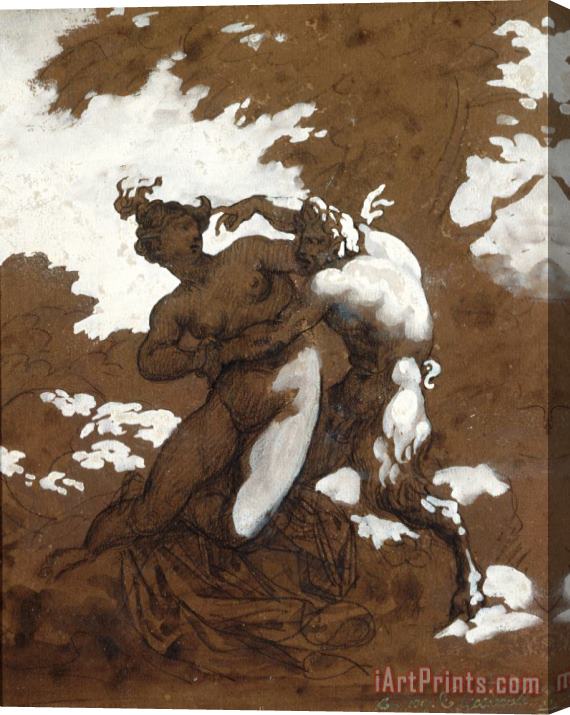 Theodore Gericault Satyr And Nymph Stretched Canvas Painting / Canvas Art