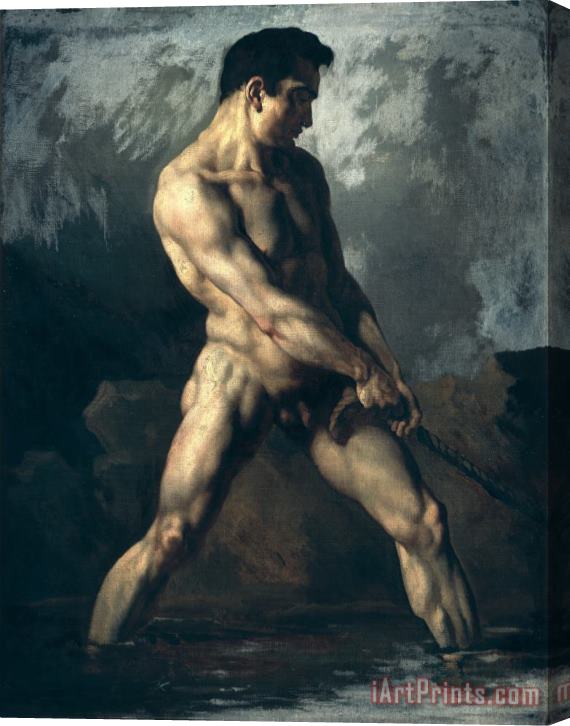 Theodore Gericault Study of a Male Nude Stretched Canvas Painting / Canvas Art