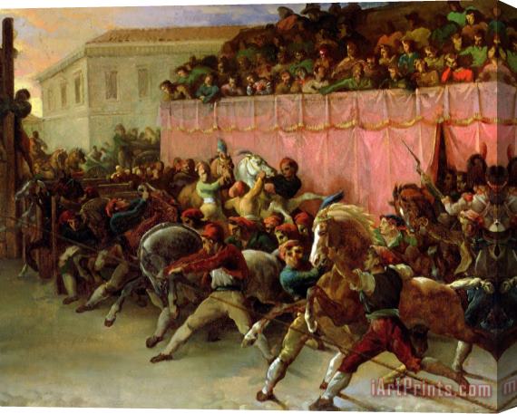 Theodore Gericault The Riderless Racers At Rome Stretched Canvas Painting / Canvas Art