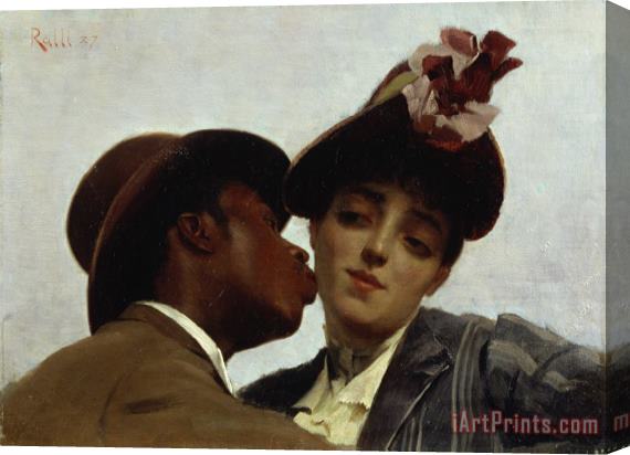 Theodore Jacques Ralli The Kiss Stretched Canvas Print / Canvas Art
