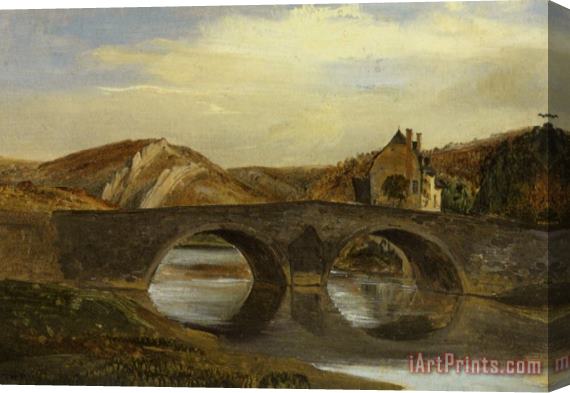 Theodore Rousseau Pont Dans Le Jura Stretched Canvas Print / Canvas Art