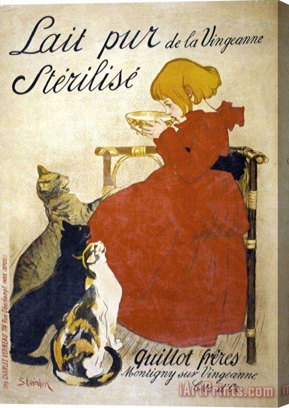 Theophile Alexandre Steinlen Lait Pur Sterilise Poster Stretched Canvas Print / Canvas Art