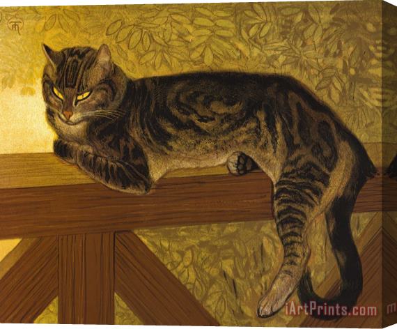Theophile Alexandre Steinlen Summer: Cat on a Balustrade Stretched Canvas Painting / Canvas Art