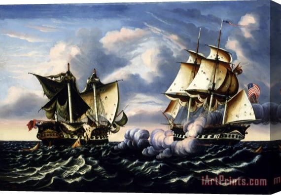 Thomas Chambers Capture of H.b.m. Frigate Macedonian by U.s. Frigate United States, October 25, 1812 Stretched Canvas Print / Canvas Art