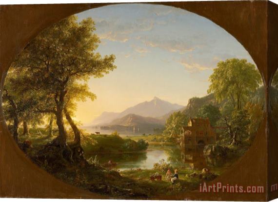 Thomas Cole The Mill, Sunset Stretched Canvas Painting / Canvas Art