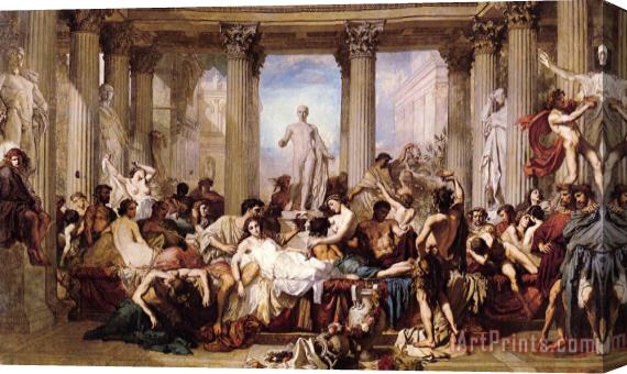 Thomas Couture The Romans of The Decadence Stretched Canvas Painting / Canvas Art