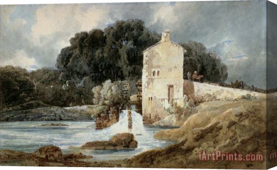Thomas Girtin The Abbey Mill - Knaresborough Stretched Canvas Painting / Canvas Art