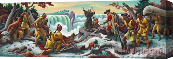 Thomas Hart Benton Study for Father Hennepin at Niagara Falls Stretched Canvas Painting / Canvas Art