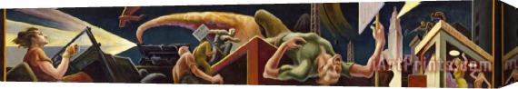 Thomas Hart Benton The Arts of Life in America: Unemployment, Radical Protest, Speed Stretched Canvas Print / Canvas Art