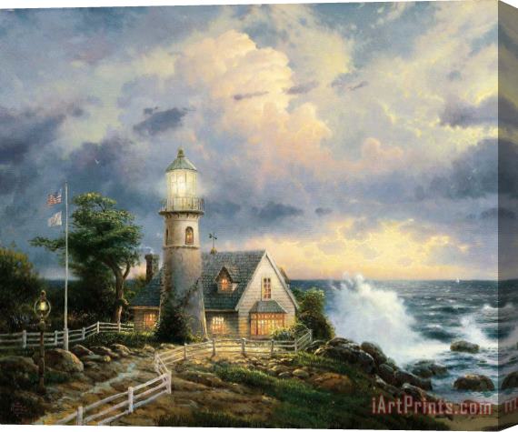 Thomas Kinkade A Light in The Storm Stretched Canvas Painting / Canvas Art