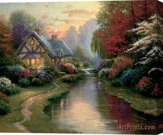 Thomas Kinkade A Quiet Evening Stretched Canvas Painting / Canvas Art