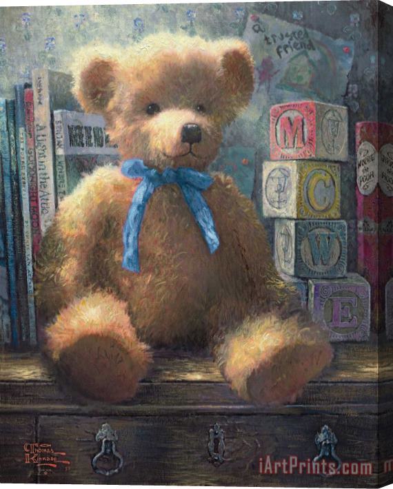Thomas Kinkade A Trusted Friend - Blue Bell Stretched Canvas Painting / Canvas Art