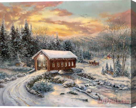 Thomas Kinkade A Winter's Calm, 2011 Stretched Canvas Painting / Canvas Art