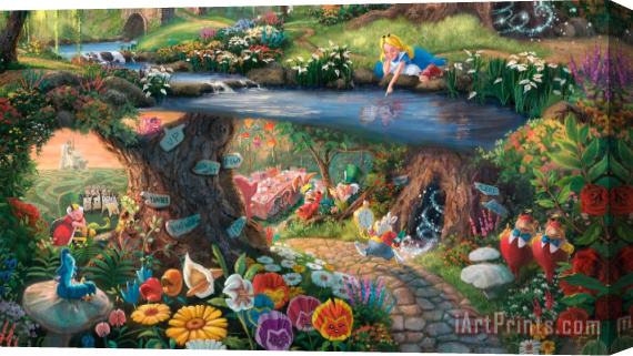Thomas Kinkade Alice in Wonderland 2 Stretched Canvas Print / Canvas Art
