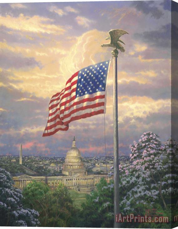 Thomas Kinkade America's Pride Stretched Canvas Painting / Canvas Art