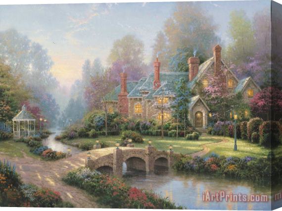 Thomas Kinkade Beyond Spring Gate Stretched Canvas Painting / Canvas Art