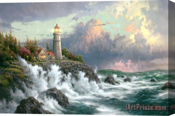 Thomas Kinkade Conquering The Storms Stretched Canvas Painting / Canvas Art