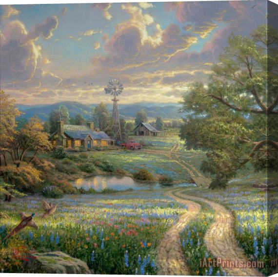 Thomas Kinkade Country Living Stretched Canvas Print / Canvas Art