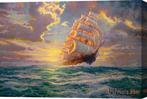 Thomas Kinkade Courageous Voyage Stretched Canvas Painting / Canvas Art