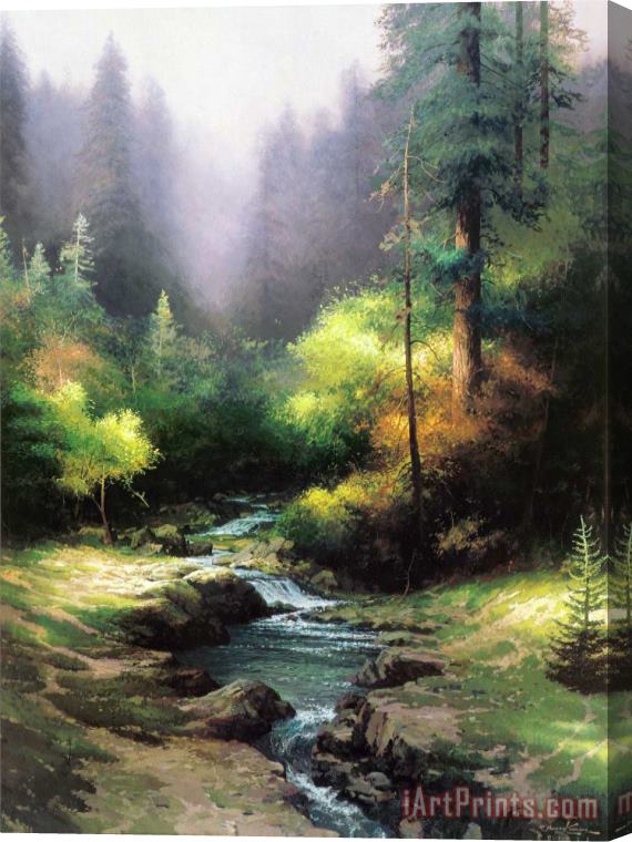 Thomas Kinkade Creekside Trail Stretched Canvas Painting / Canvas Art