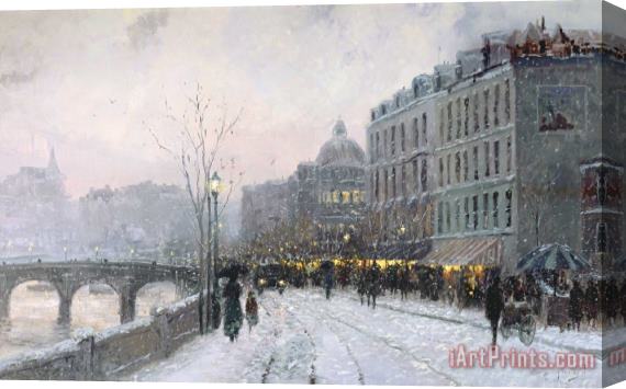 Thomas Kinkade Evening on The Seine Stretched Canvas Painting / Canvas Art