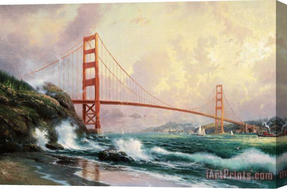 Thomas Kinkade Golden Gate Bridge, San Francisco Stretched Canvas Painting / Canvas Art