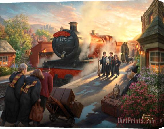 Thomas Kinkade Harry Potter Hogwarts Express Stretched Canvas Painting / Canvas Art