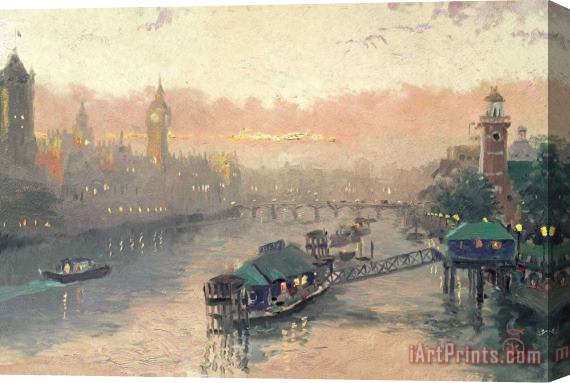Thomas Kinkade London at Sunset Stretched Canvas Painting / Canvas Art