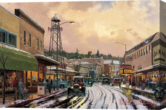 Thomas Kinkade Main Street Matinee Stretched Canvas Print / Canvas Art