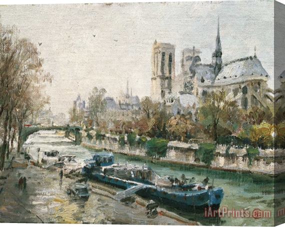 Thomas Kinkade Notre Dame, Paris Stretched Canvas Painting / Canvas Art
