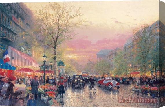 Thomas Kinkade Paris, City of Lights Stretched Canvas Print / Canvas Art