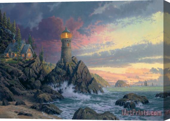 Thomas Kinkade Rock of Salvation Stretched Canvas Painting / Canvas Art