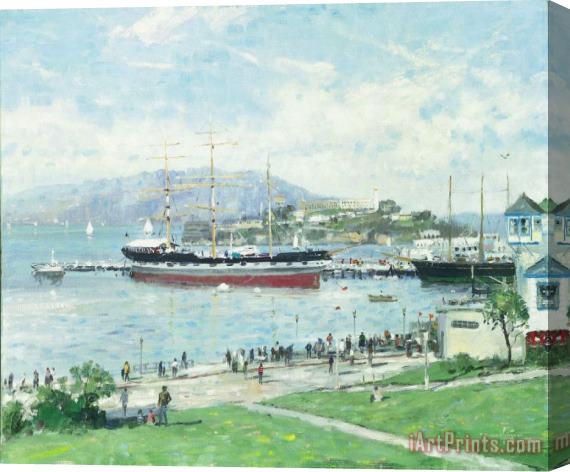 Thomas Kinkade San Francisco, Alcatraz Stretched Canvas Painting / Canvas Art