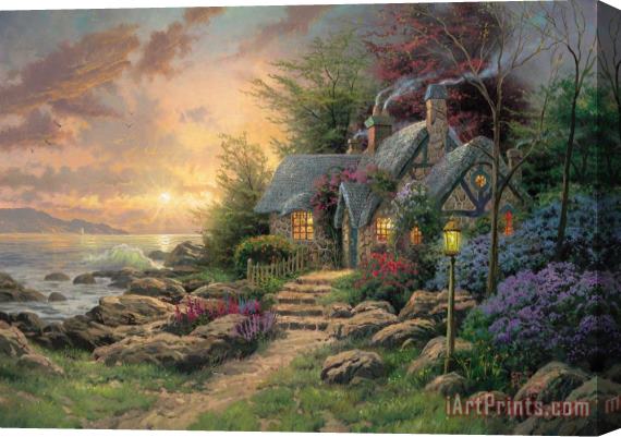 Thomas Kinkade Seaside Hideaway Stretched Canvas Painting / Canvas Art