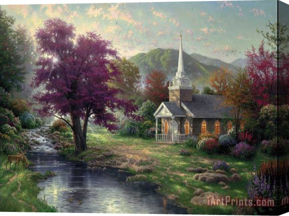 Thomas Kinkade Streams of Living Water Stretched Canvas Print / Canvas Art