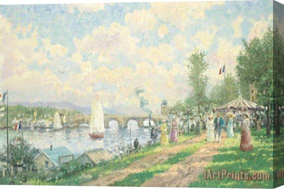 Thomas Kinkade Sunday Afternoon Stretched Canvas Painting / Canvas Art