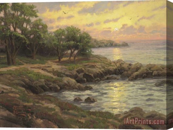 Thomas Kinkade Sunset on Monterey Bay Stretched Canvas Print / Canvas Art