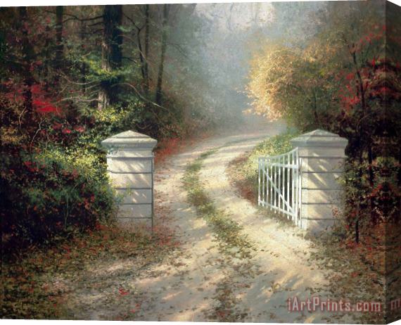 Thomas Kinkade The Autumn Gate Stretched Canvas Painting / Canvas Art