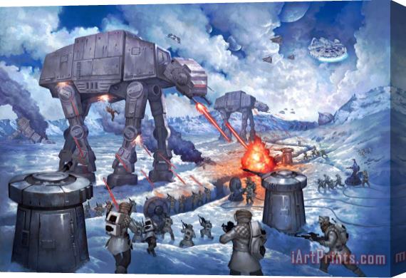Thomas Kinkade The Battle of Hoth Stretched Canvas Print / Canvas Art