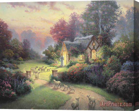 Thomas Kinkade The Good Shepherd's Cottage Stretched Canvas Painting / Canvas Art