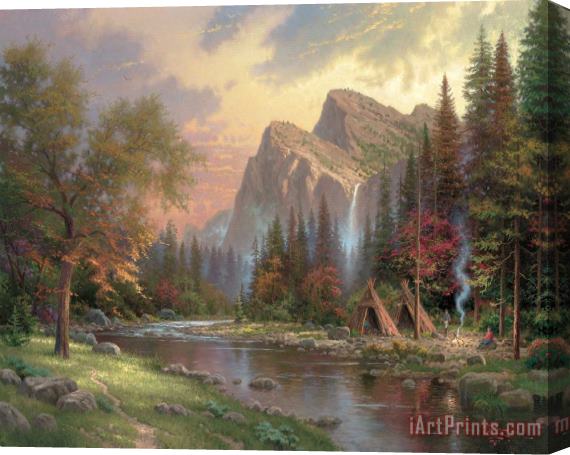 Thomas Kinkade The Mountains Declare His Glory Stretched Canvas Print / Canvas Art