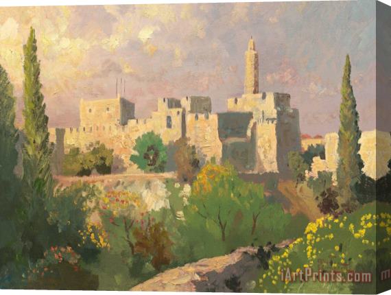 Thomas Kinkade Tower of David Stretched Canvas Painting / Canvas Art