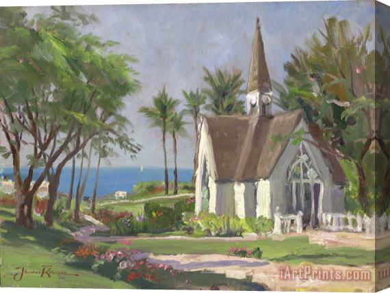 Thomas Kinkade Wailea Chapel Stretched Canvas Print / Canvas Art