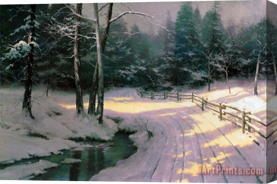 Thomas Kinkade Winter Glen Stretched Canvas Painting / Canvas Art