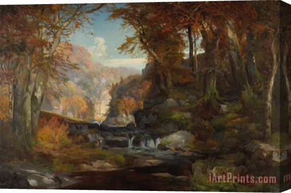 Thomas Moran A Scene On The Tohickon Creek Stretched Canvas Print / Canvas Art
