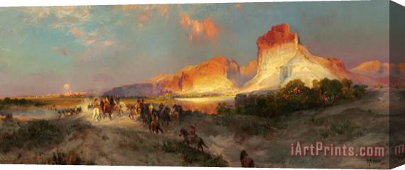 Thomas Moran Green River Cliffs Wyoming Stretched Canvas Painting / Canvas Art