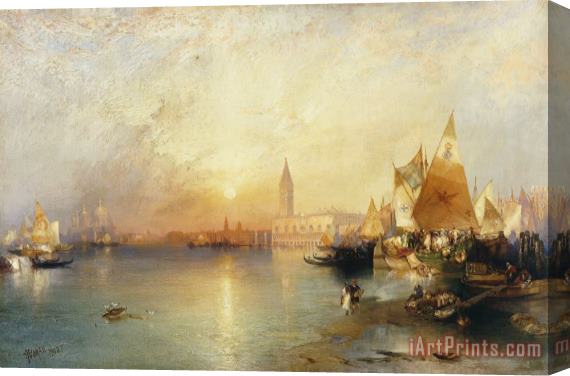 Thomas Moran Sunset Venice Stretched Canvas Painting / Canvas Art