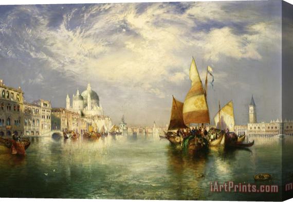 Thomas Moran Venetian Grand Canal Stretched Canvas Painting / Canvas Art
