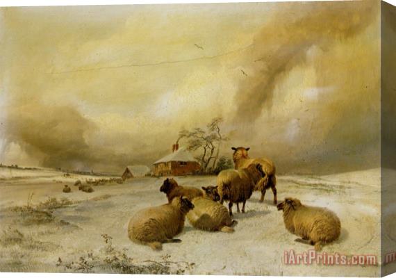 Thomas Sidney Cooper Sheep in a Winter Landscape Stretched Canvas Print / Canvas Art