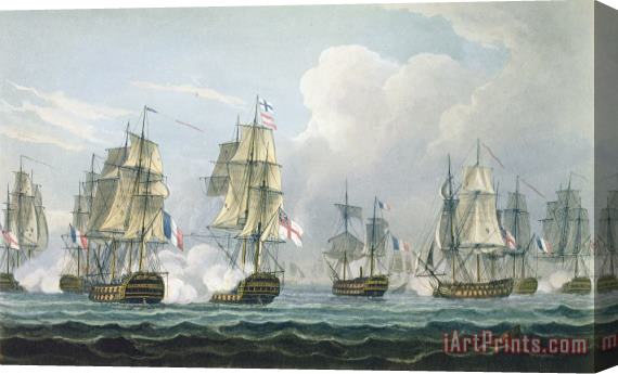 Thomas Whitcombe Sir Richard Strachans Action After The Battle Of Trafalgar Stretched Canvas Painting / Canvas Art